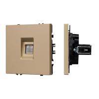 Механизм телефонной розетки SCT-NOBE-MTL1-SFPL-GD (RJ-11, 4C) Arlight 054302