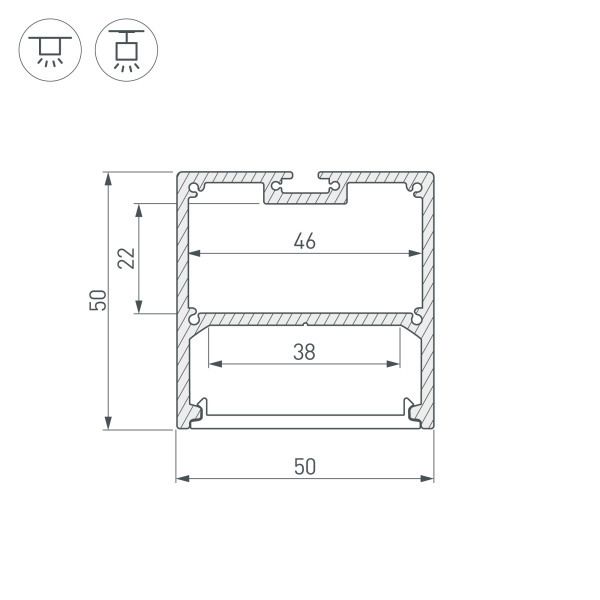 Профиль Arlight SL-Line-5050-3000 Anod 036202