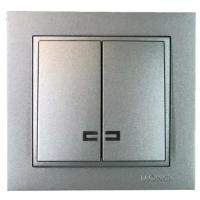 Выключатель двухклавишный Mono Electric Despina IP20 10A 250V антрацит 102-242425-103