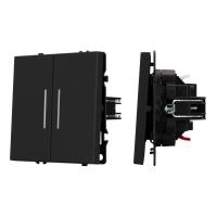 Механизм выключателя двухклавишный непроходной LED SWT-NOBE-MK02-SFPL-L-BK (230V, 10A) Arlight 054264