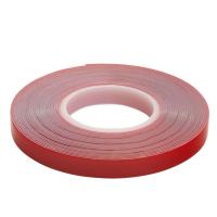 Скотч акриловый двусторонний Stekker INTP5-0809-5 0,8*9 мм,длина 5м, прозрачный, красная подложка 39144