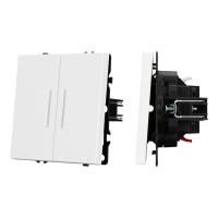 Механизм выключателя двухклавишный проходной LED SWT-NOBE-MKP2-SFPL-L-WH (230V, 10A) Arlight 054240