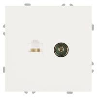 Розетка телевизионная TV + компьютерная RJ-45 Stekker Эмили белый фарфор RST00-5106-01 49872