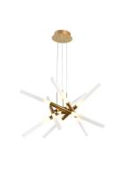 Люстра подвесная Alfa Light F3924-73 brass 10*G9 D60*H15 0