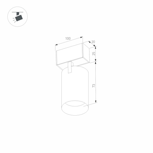 Трековый светодиодный светильник Arlight Mag-Spot-25-R65-5W Warm3000 033676