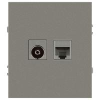 Розетка ЭРА Arktik 16-3110-07 комбинированная RJ45+TV титан Б0070500