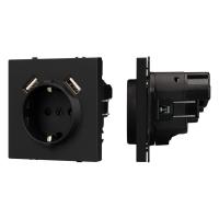 Механизм розетки с USB зарядкой SCT-NOBE-MUAA-SFPL-BK (230V, 16A) Arlight 054289