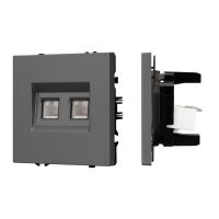 Механизм сдвоенной телефонной розетки SCT-NOBE-MTL2-SFPL-GR (RJ-11, 4C) Arlight 054311