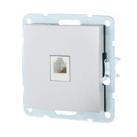 Розетка телефонная RJ-12 LK Studio LK60 серебристый металлик 865503-1