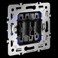 Механизм проходного переключателя двухклавишного 10А S70 Voltum VLS0203M