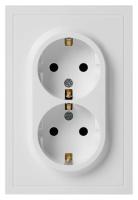 Розетка ЭРА Galaxy 15-2104-08 с заземлением двойная 2X2P+E Schuko 16А-250В IP20 белый матовый Б0070691