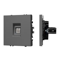 Механизм телефонной розетки SCT-NOBE-MTL1-SFPL-GR (RJ-11, 4C) Arlight 054303