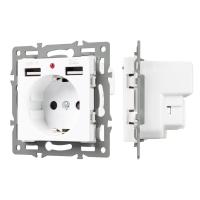 Механизм розетки с USB зарядкой SCT-MUAA-PL-WH (250V, 16A) Arlight 043733