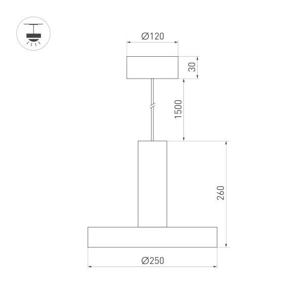 Подвесной светодиодный светильник Arlight SP-Eric-R250-8W Warm3000 035930