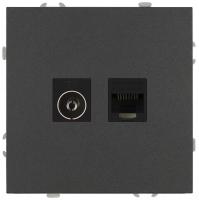 Розетка ЭРА Galaxy 15-3110-06 комбинированная RJ45+TV IP20 графит Б0070786