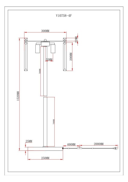 Торшер Moderli Levi V10758-4F