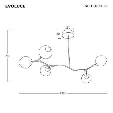 Подвесная люстра Evoluce Rametto SLE154823-09