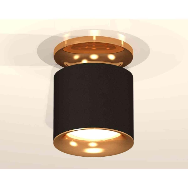 Комплект накладного светильника Ambrella light Techno Spot XS7402102 SBK/PYG черный песок/золото желтое полированное (N7929, C7402, N7014)