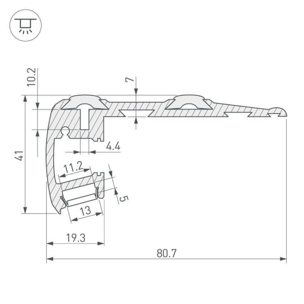 Профиль Arlight STEP-2000 ANOD 014548