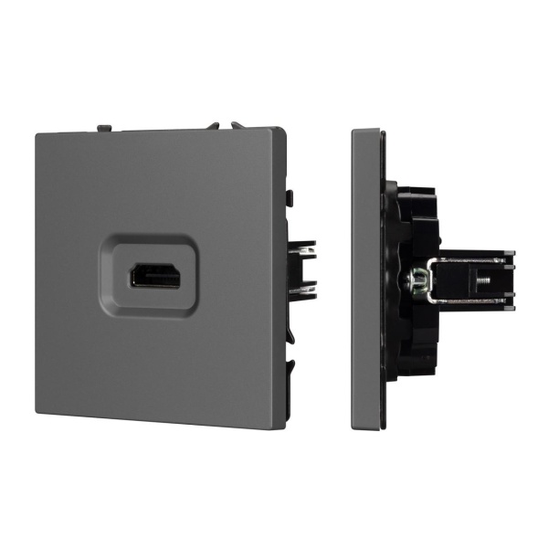 Механизм HDMI розетки SCT-NOBE-MHD1-SFPL-GR Arlight 061844
