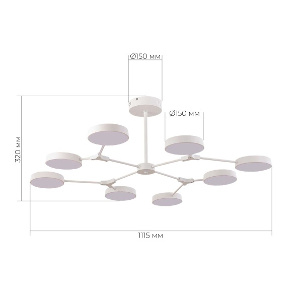Потолочная светодиодная люстра Evoluce Monta SLE6003-502-08