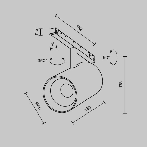 Трековый светильник Maytoni Technical EXILITY X Focus Led TR243-4-18WTW-DSZ-B