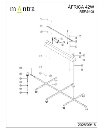 Подвесная люстра Mantra Africa 9408