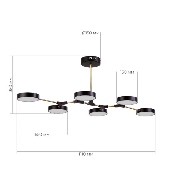 Потолочная светодиодная люстра Evoluce Monta SLE6004-402-06