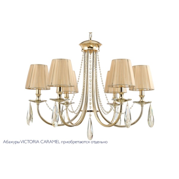 Подвесная люстра Crystal Lux Victoria SP6 Gold/Amber