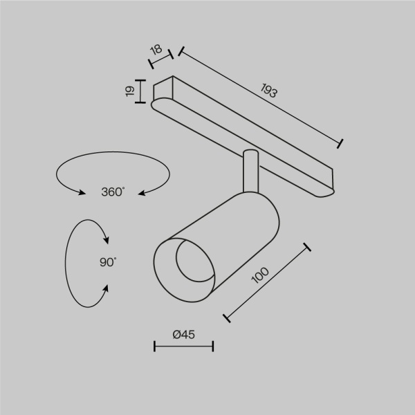Трековый светодиодный светильник Maytoni Technical Magnetic Exility Focus Led TR032-4-5W3K-M-DS-BW