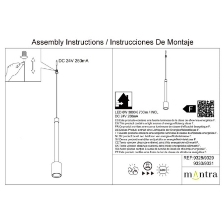 Подвесной модульный светильник без основания Mantra Fugaz 9331