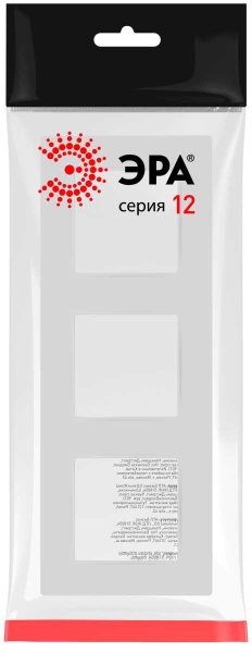 Рамка для розеток и выключателей ЭРА Серия 12 12-5203-01М на 3 поста, Классик, белый матовый Б0067720