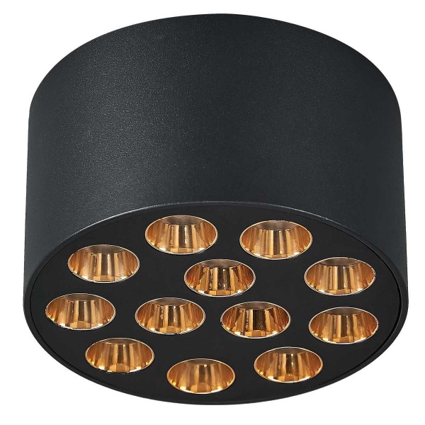 Светильник потолочный 9W 750LM 4000K, черный/золото Guarda Lightstar 080942