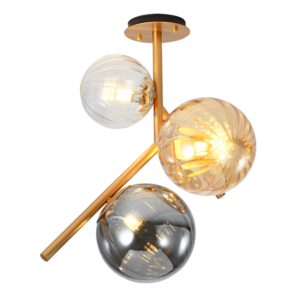 Потолочная люстра Elvan LU-9932/3R-E14-BrClAmbSm