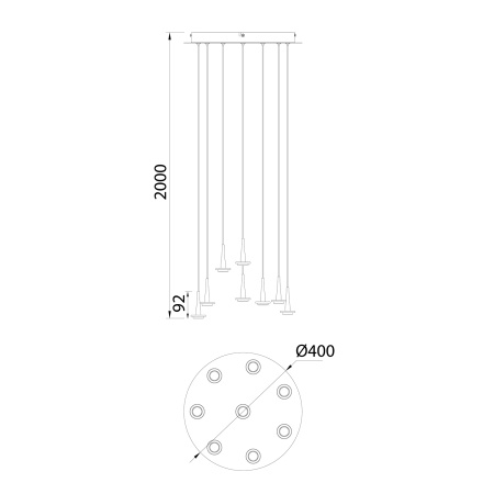 Подвесная светодиодная люстра Mantra Andromeda 8933+8PL