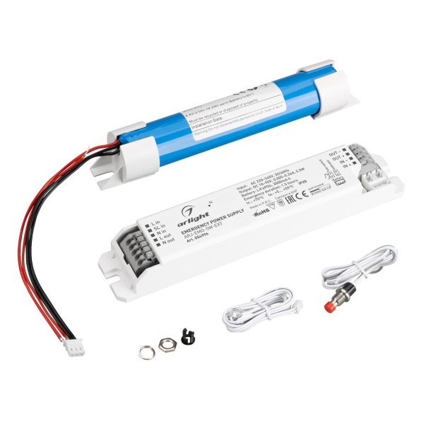 Блок аварийного питания ARJ-EMG-5W-EXT (10-90V, 1.5H, LiFePO4) Arlight 054996