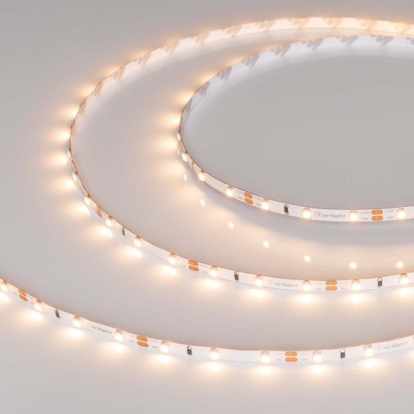 Светодиодная лента Arlight 4,8W/m 60LED/m 2835SMD теплый белый 5M RT-A60-5mm 12V Warm2700 028615(2)