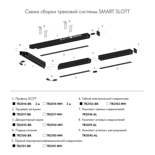 Экран для шинопровода Denkirs Smart Base TR2010-BK