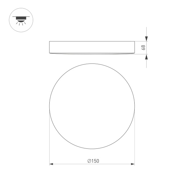 Накладной светодиодный светильник Arlight IM-FLOWER-EMERGENCY-3H-R280-15W Day4000-MIX (BK, 110 deg, 230V) 041106