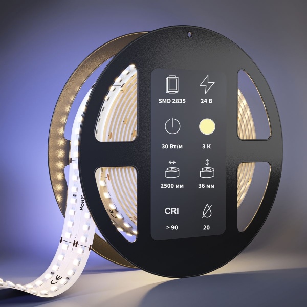 Светодиодная лента Maytoni 30W/m 280LED/m 2835SMD теплый белый 2,5M 201117