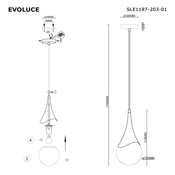 Подвесной светильник Evoluce Fiori SLE1197-203-01