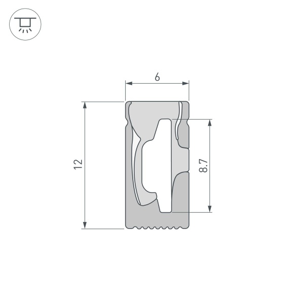 Профиль Arlight WPH-Flex-0612-Side-S8-5M Black 045782