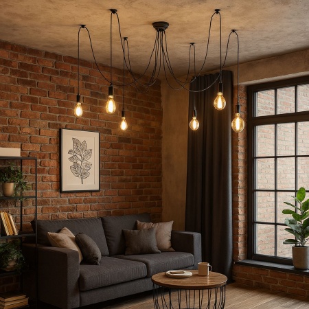 Подвесная люстра Imperium Loft Spider Black L6 352852-26