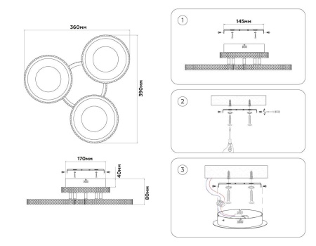 Потолочная светодиодная люстра Ambrella light Acrylica Original FA8866