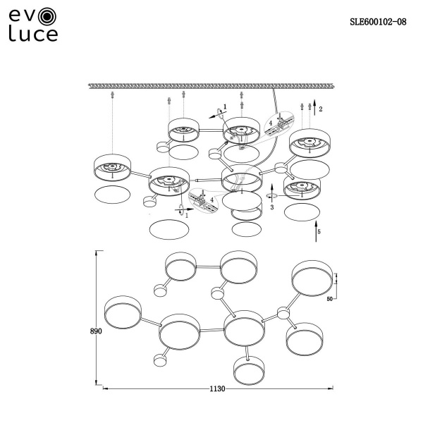 Потолочный светильник Evoluce DOSSENA SLE600102-08