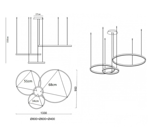 Подвесной светодиодный светильник Kink Light Лаура 08246,12PA