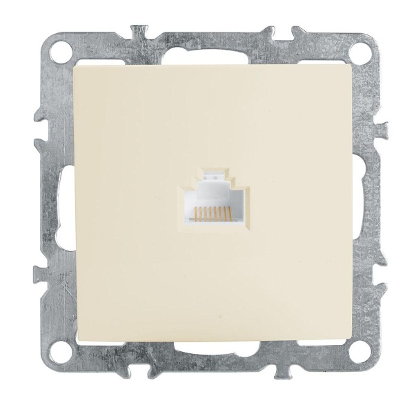 Розетка компьютерная 1-местная RJ-45 (механизм), Stekker, PST00-9107-02 Эрна, слоновая кость 39325