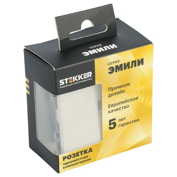 Розетка компьютерная 1-местная RJ-45 (механизм) Эмили, RST00-5117-08, кашемир, soft touch 49899