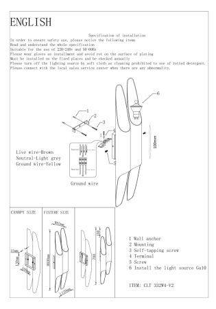 Настенный светильник Crystal Lux CLT 332W4-V2 BL-GO