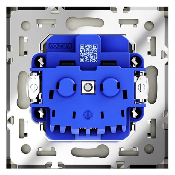 Розетка встраиваемая Voltum S70 с заземлением 16А, (сталь) VLS040105